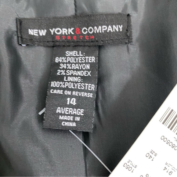 New York & Company Womens Blazer 14 Bluish-Gray One-Button Striped Career Office - Picture 11 of 13